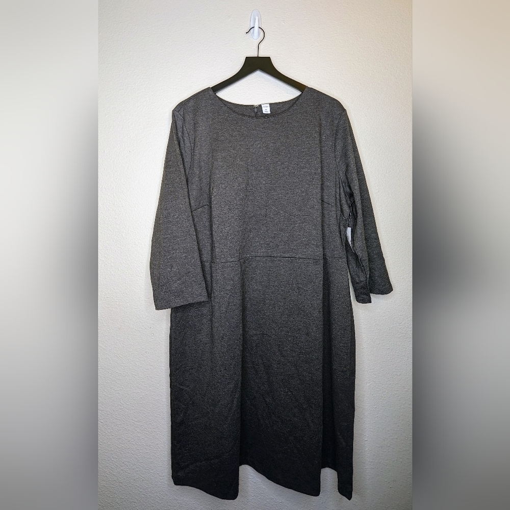Old Navy Heather Gray 3/4 Sleeves Dress